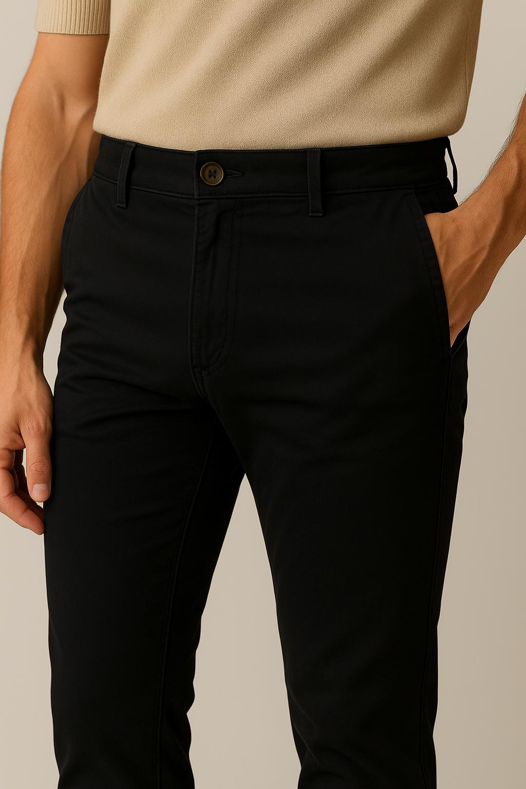 Pantalon chino slim stretch – Mélange de coton sur mesure pour homme