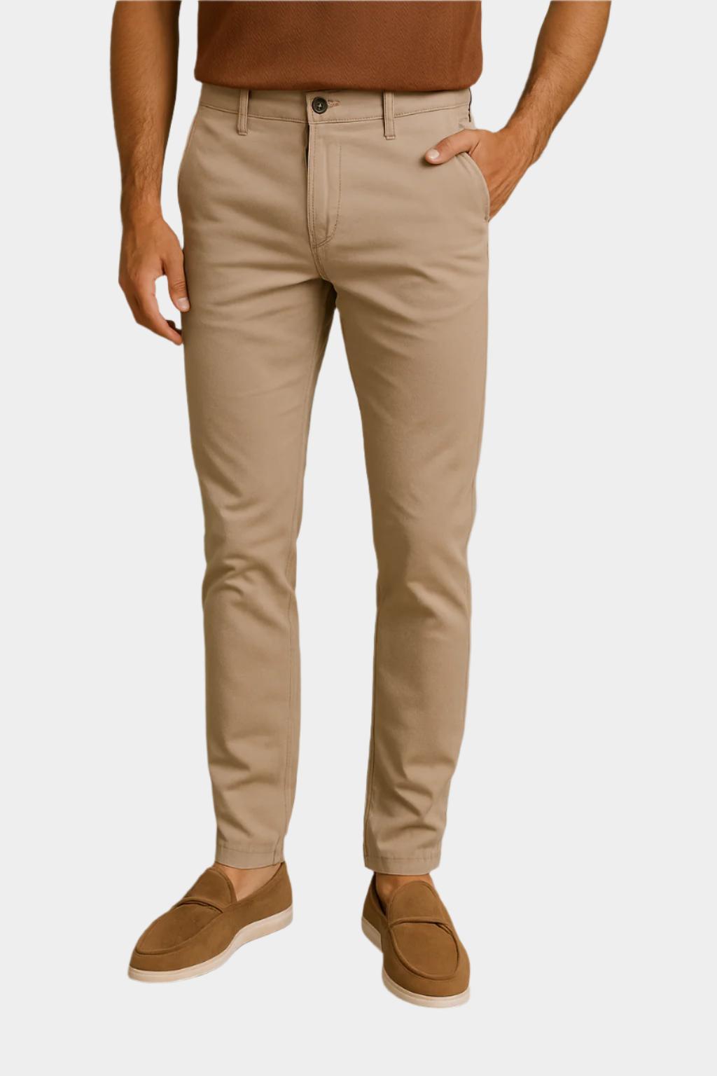 Pantalon chino slim stretch – Mélange de coton sur mesure pour homme