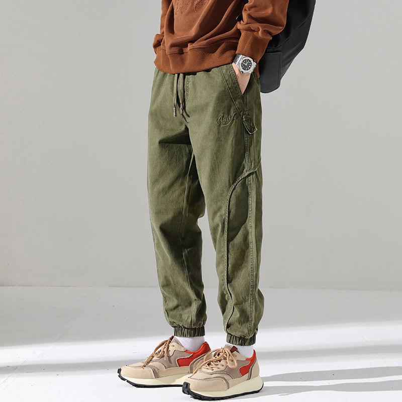 Pantalon de survêtement utilitaire en sergé de coton – Streetwear décontracté pour homme