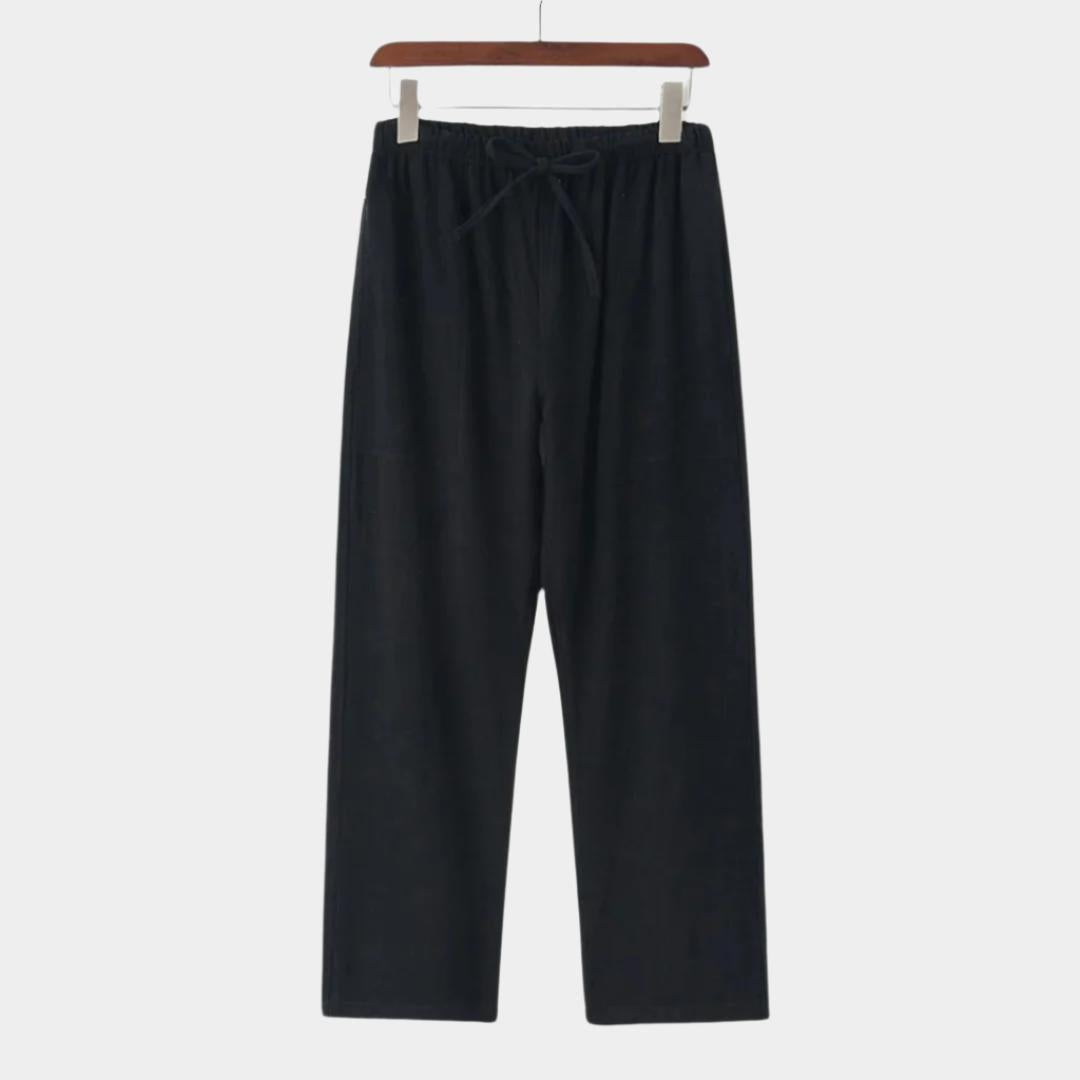 Pantalon décontracté en lin et coton pour homme – Pantalon d'été léger