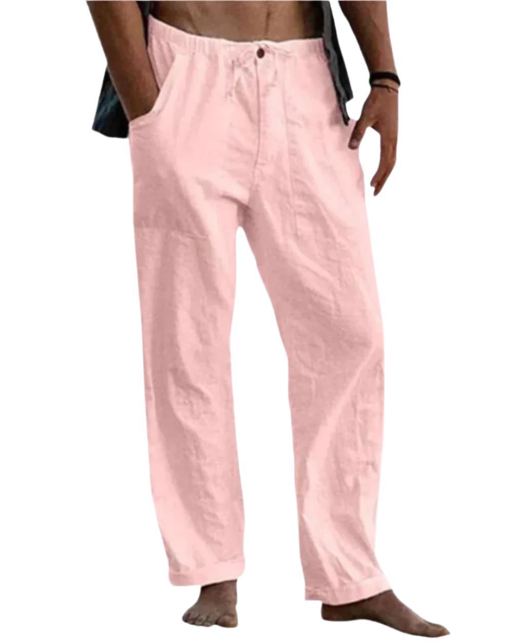 Pantalon en lin classique pour homme – Coupe estivale légère