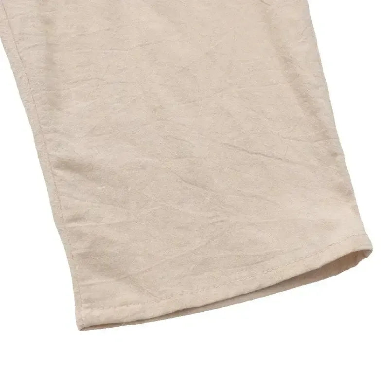 Pantalon en lin pour homme – Pantalon d'été léger et décontracté