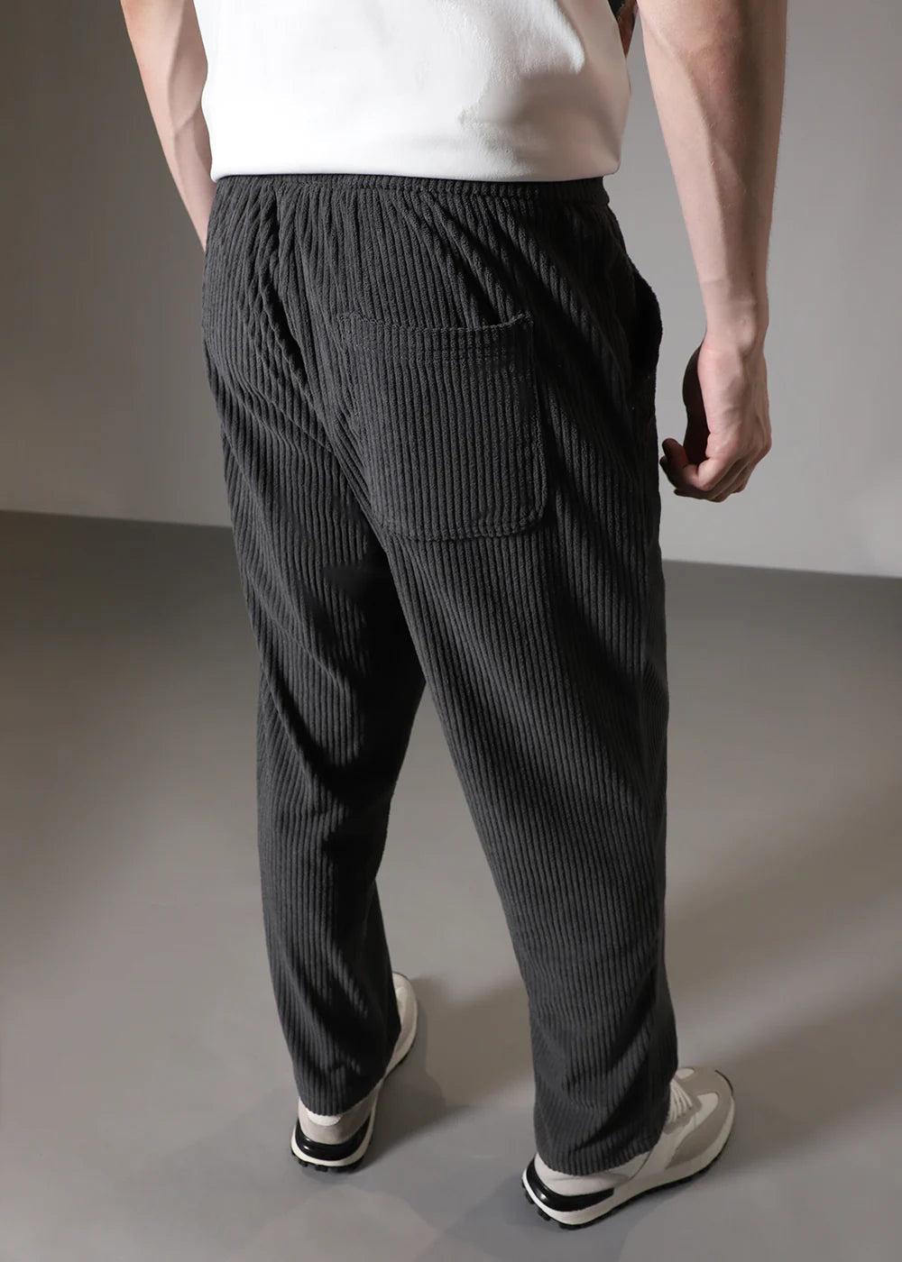 Pantalon en velours côtelé à taille élastique – Coupe décontractée pour homme