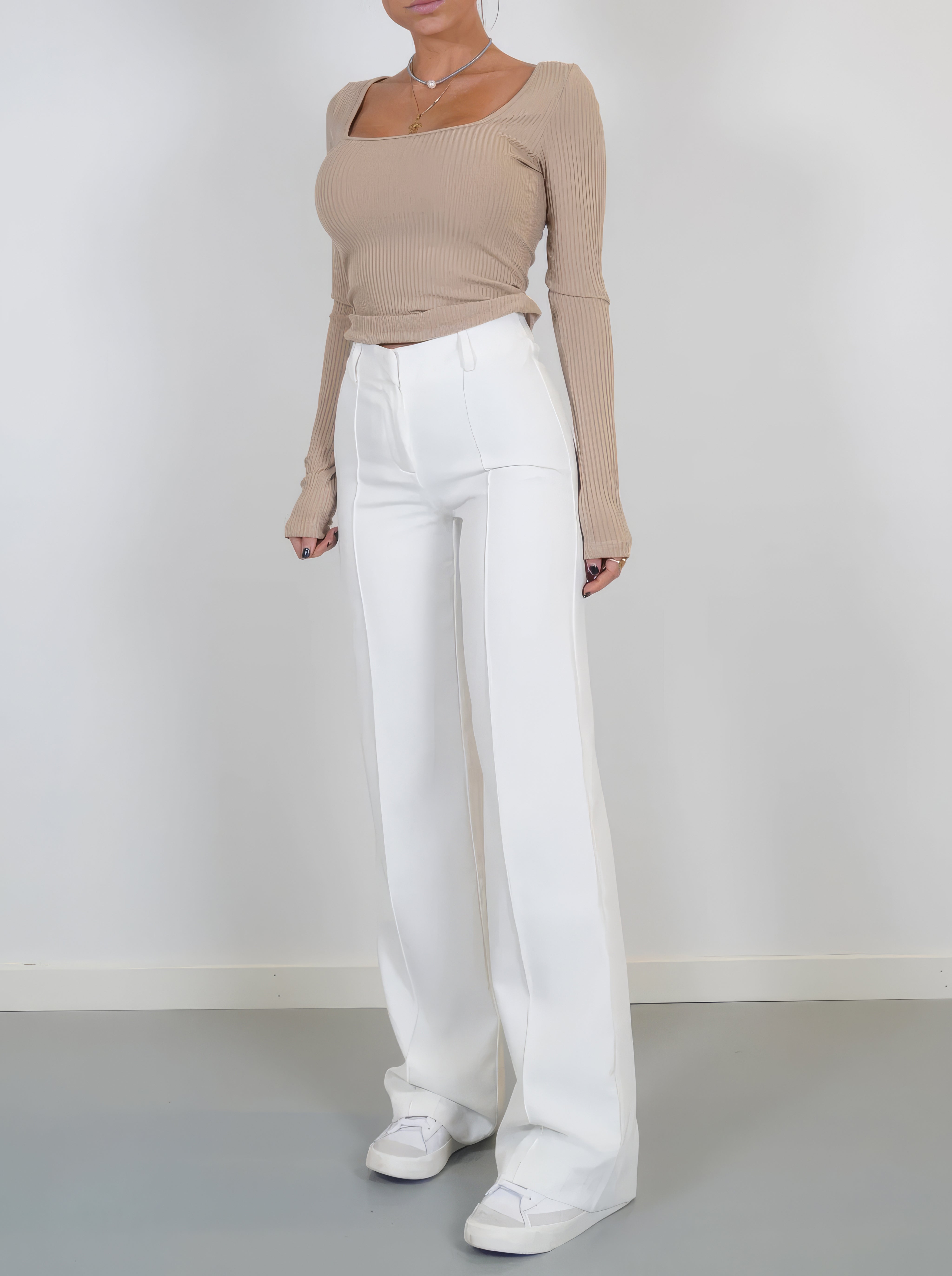 Pantalon taille haute | Jambe droite, coupe classique - 3