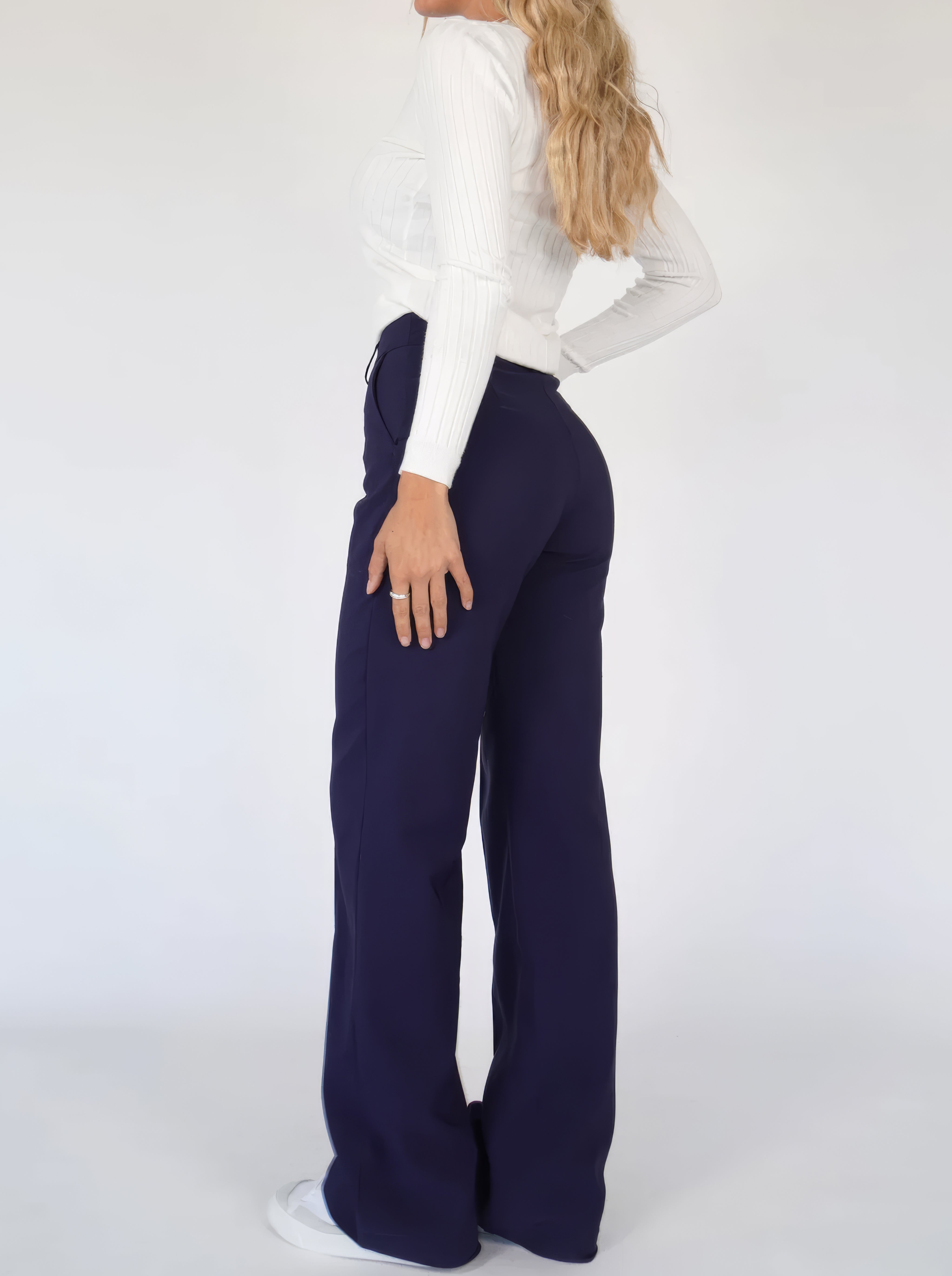 Pantalon taille haute | Jambe droite, coupe classique - 9