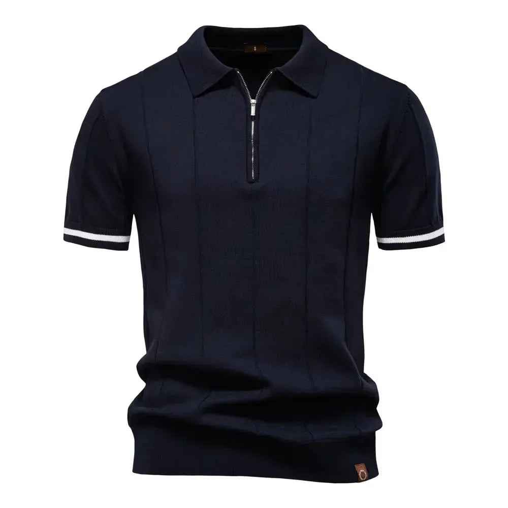 Polo Moderne à Fermeture Éclair pour Homme – Élégant et Ajusté