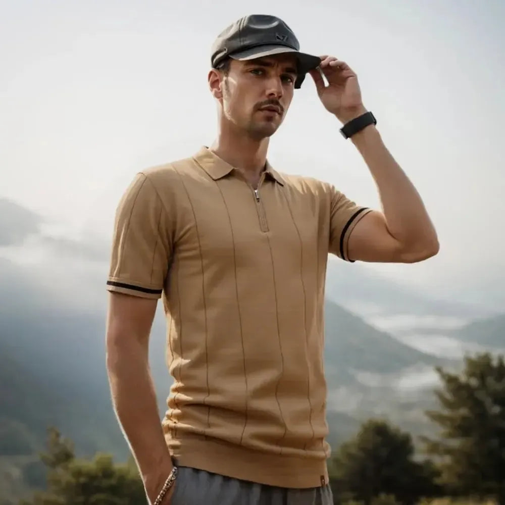 Polo Moderne à Fermeture Éclair pour Homme – Élégant et Ajusté