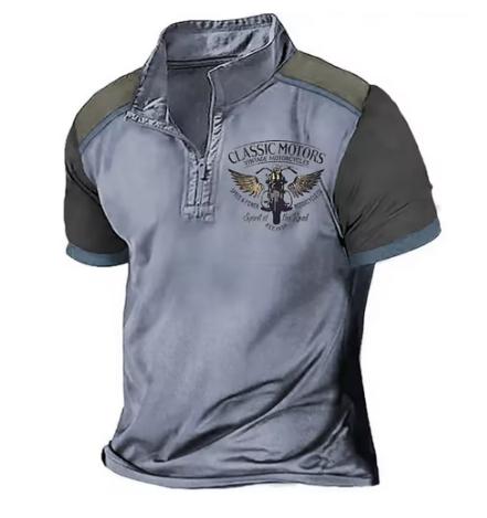 Polo Vintage Moto pour Homme – Style Audacieux à Col Zippé