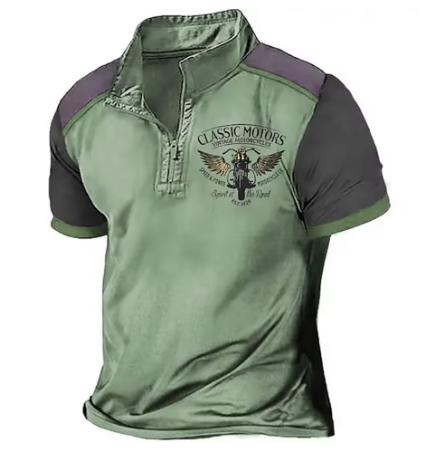 Polo Vintage Moto pour Homme – Style Audacieux à Col Zippé