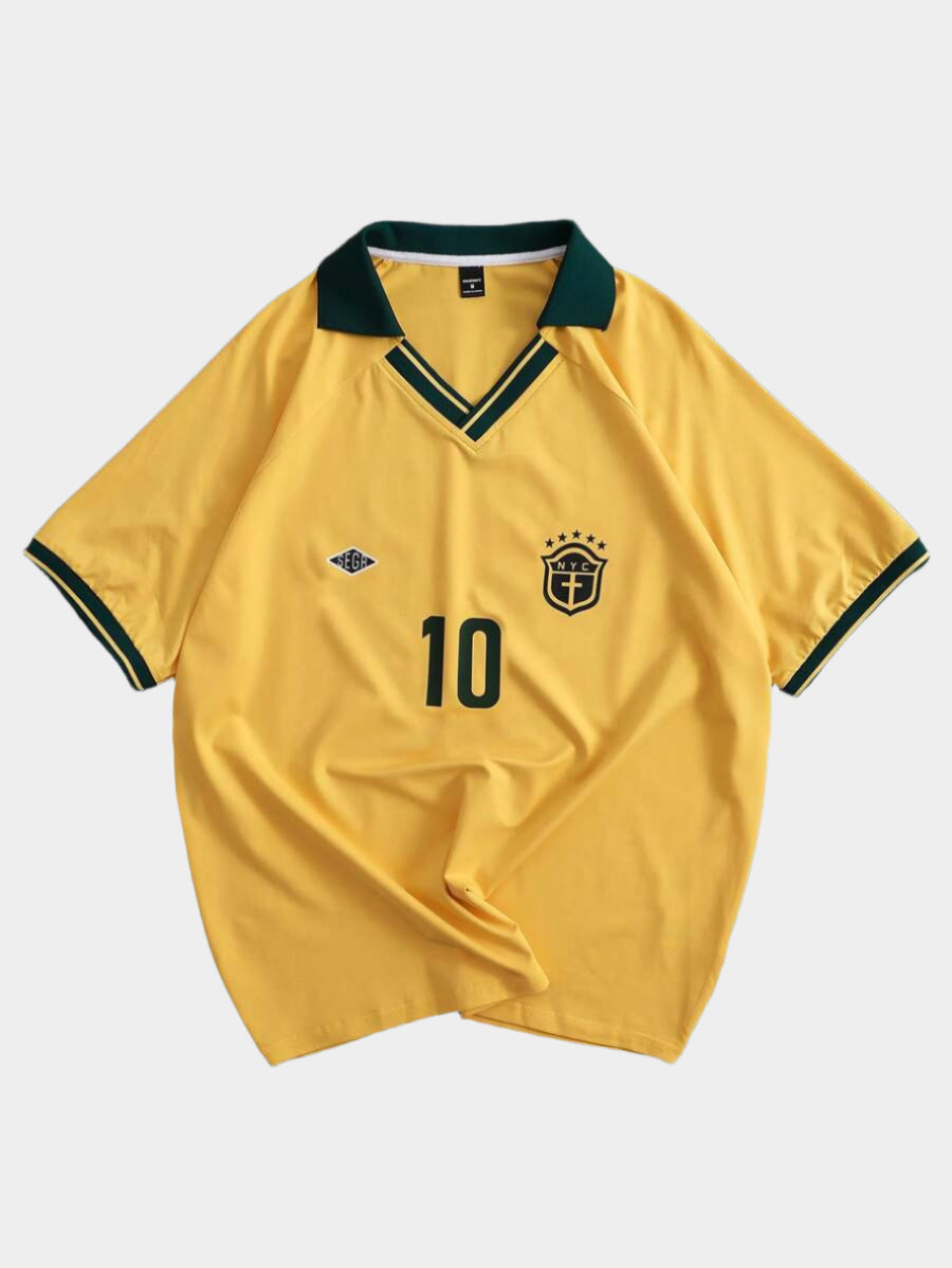 Polo à manches courtes imprimé numérique pour homme, style sport décontracté