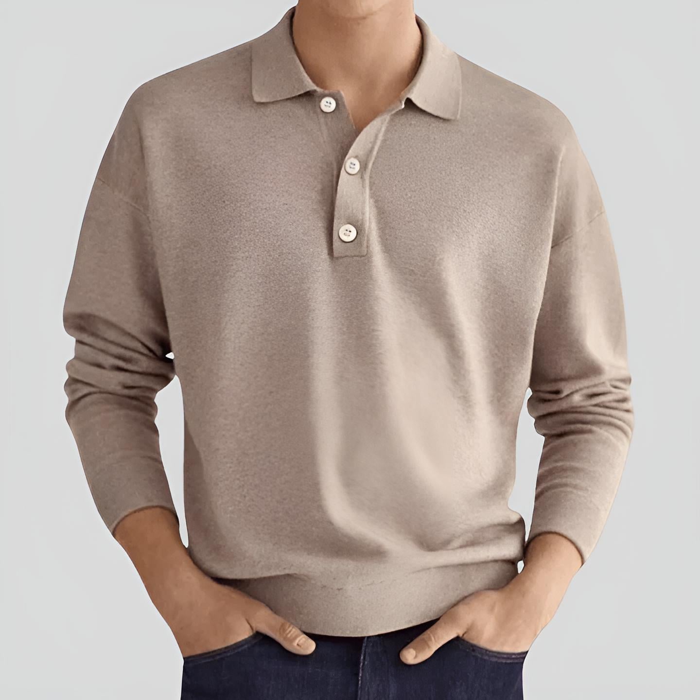 Polo de luxe à manches longues – Élégant et polyvalent pour homme