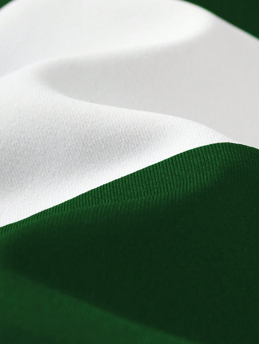 Polo décontracté à manches courtes et imprimé rayé pour homme