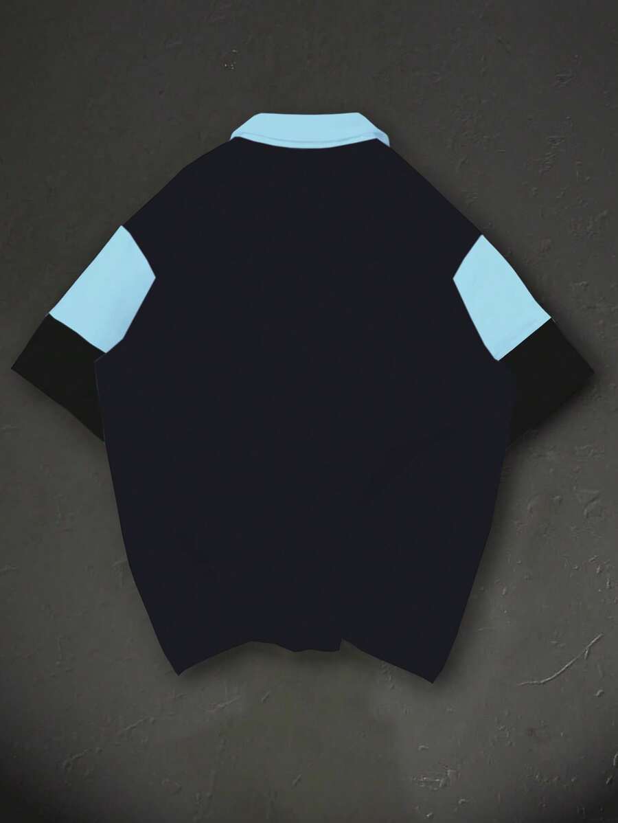 Polo décontracté à manches courtes et imprimé rayé pour homme