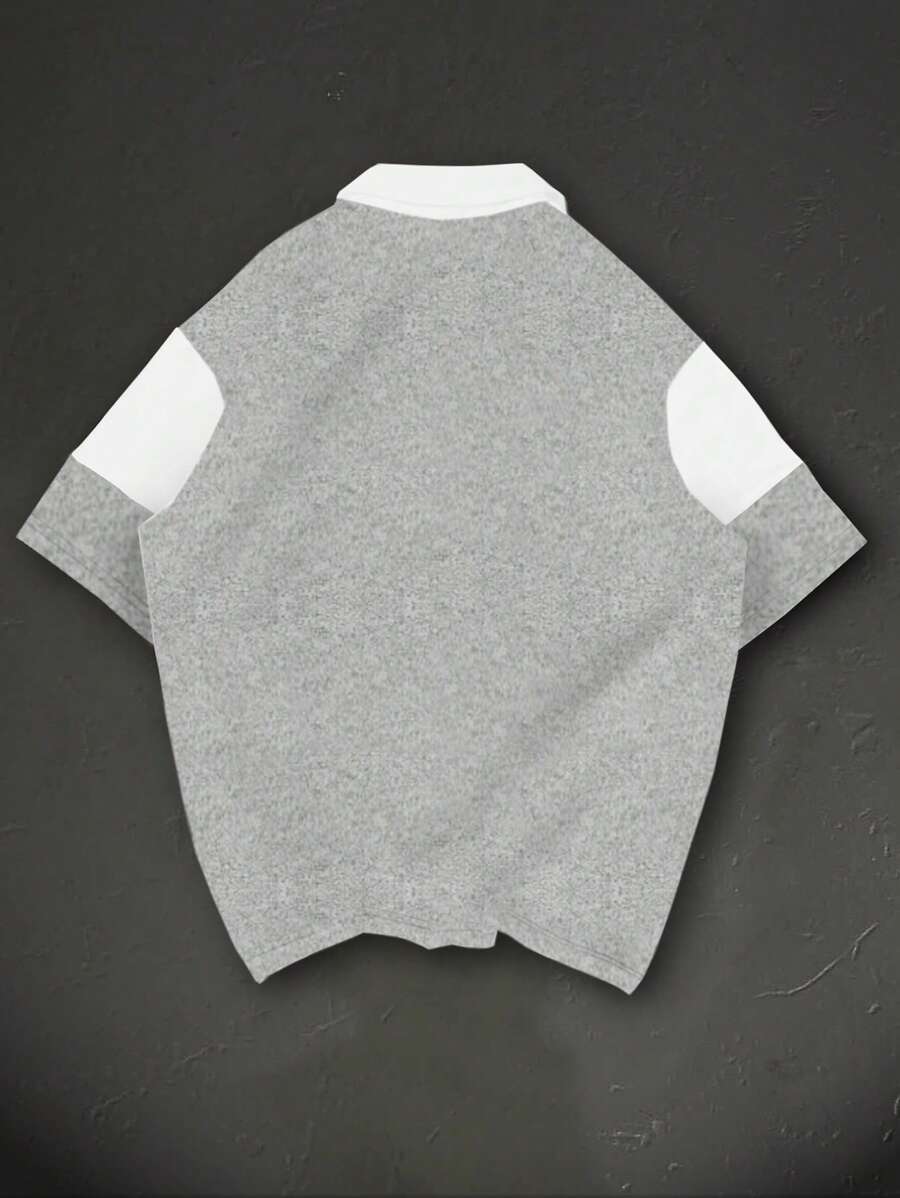 Polo décontracté à manches courtes et imprimé rayé pour homme