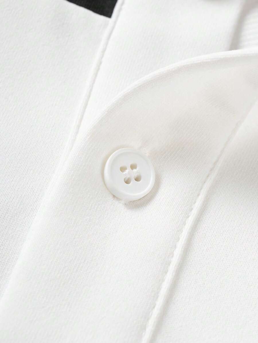 Polo décontracté à manches courtes et imprimé rayé pour homme