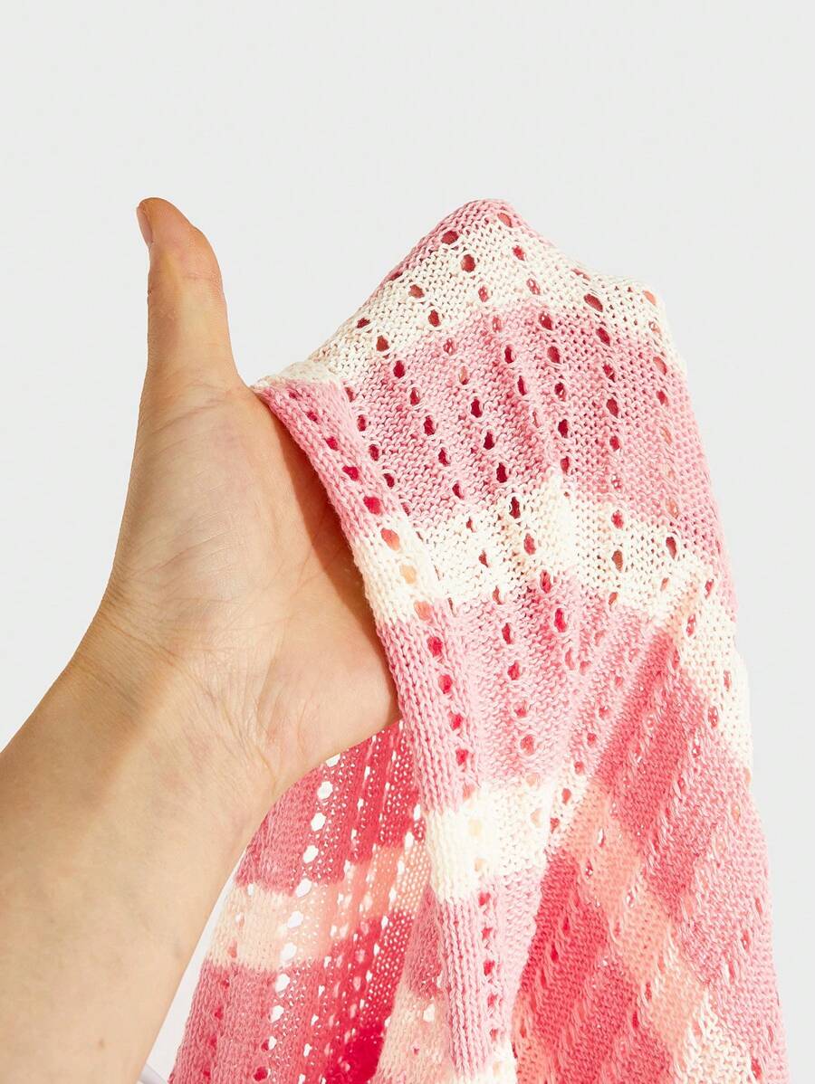 Polo décontracté rayé à manches courtes avec col ajouré pour hommes