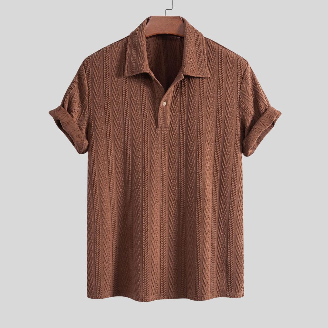 Polo jacquard géométrique – Mode masculine élégante et traditionnelle