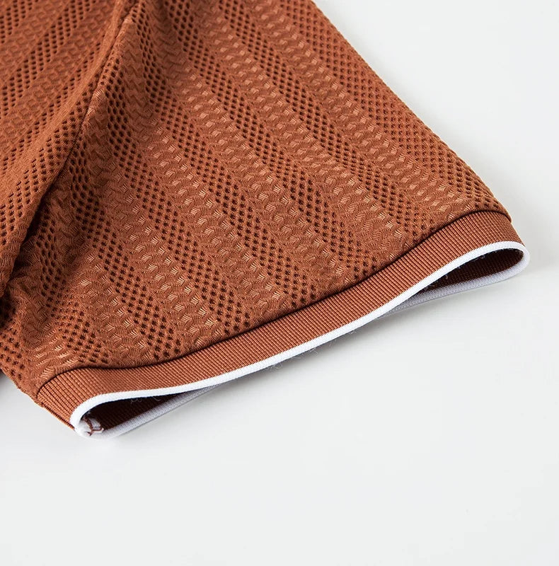 Polo performant en tricot à col tissé – Extensible et infroissable pour homme