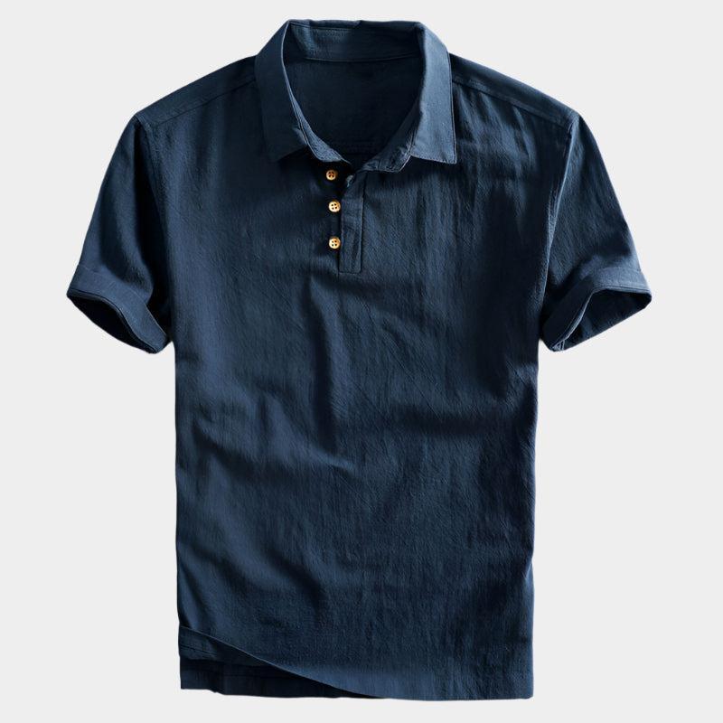 Polo respirant en lin et coton – Chemise d'été coupe décontractée pour homme
