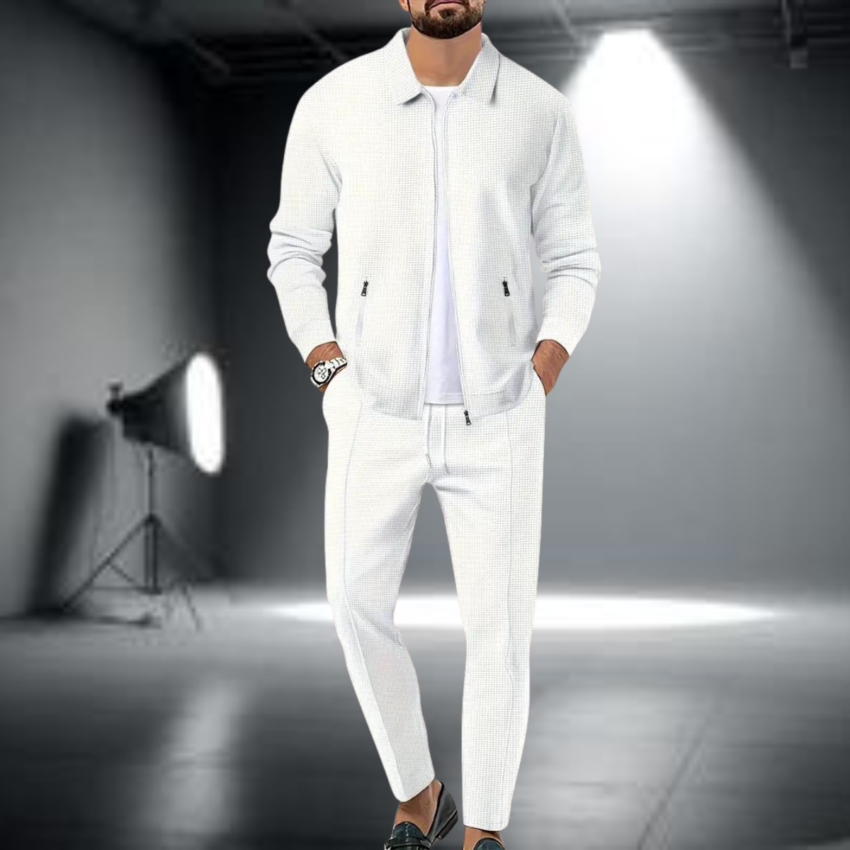 Roberto Russo | Mélange coton-polyester, Veste zippée, Pantalon fuselé, Ensemble de survêtement 0