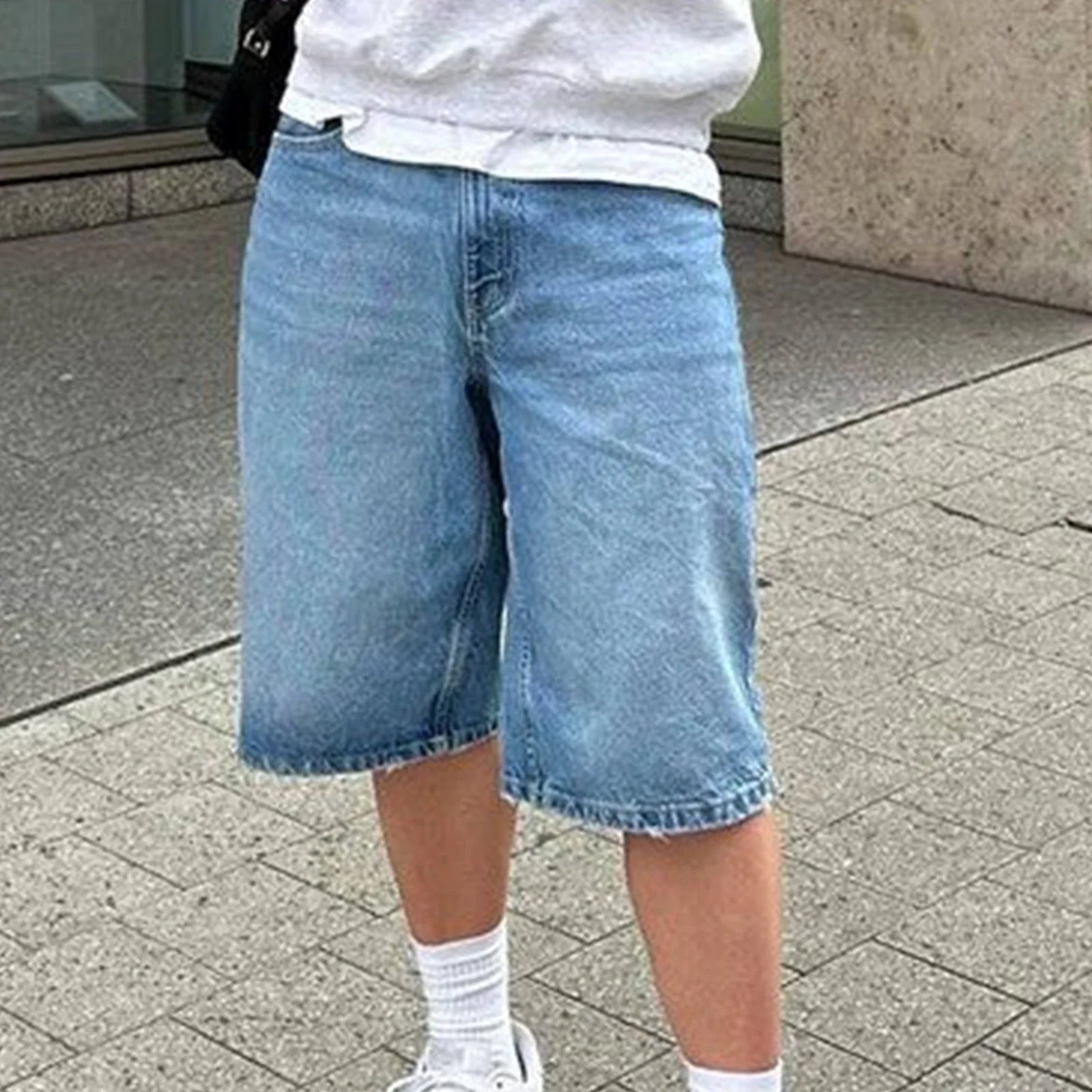 Jorts ample et décontracté pour homme - Jean large shorts