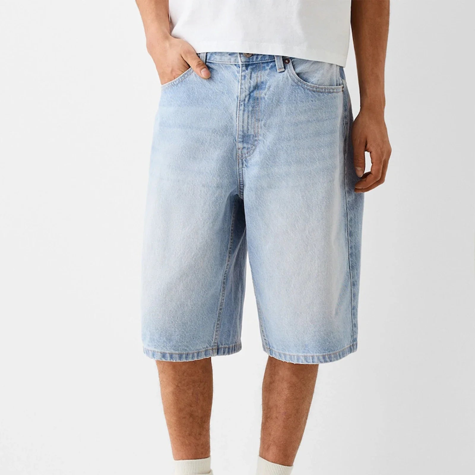 Jorts ample et décontracté pour homme - Jean large shorts