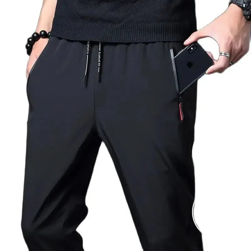 Pantalon de survêtement slim-fit droit avec taille élastique pour homme