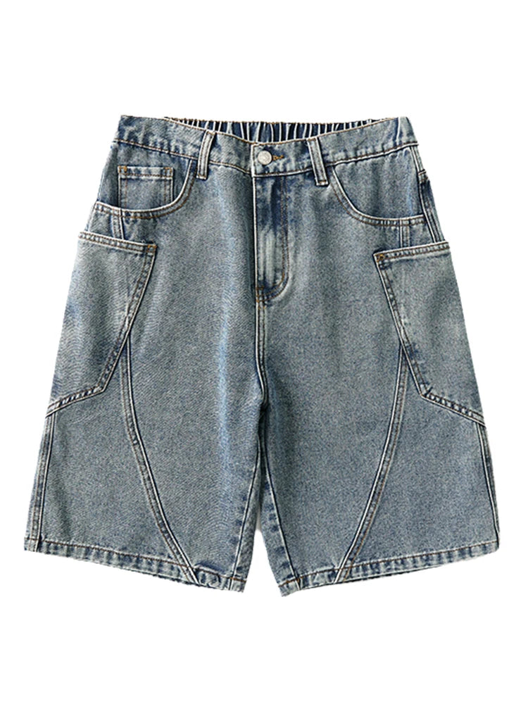Jean d'été taille élastique Jorts - Short droit baggy pour homme
