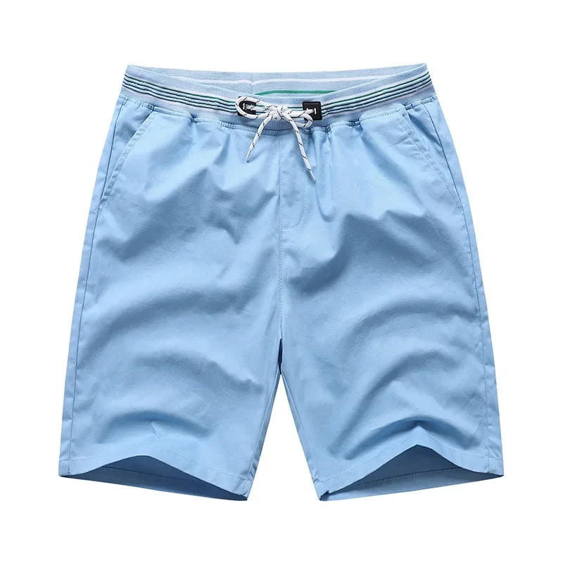 Coton léger taille élastique short bermuda – Coupe ample pour homme