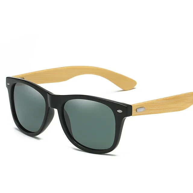 Lunettes de soleil ultraviolettes classiques en bois pour hommes