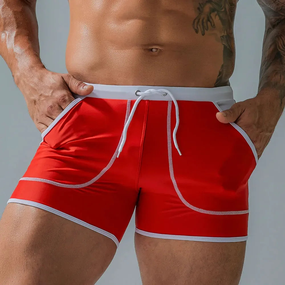 Shorts courts de bain sportif extensible pour homme, idéal pour la plage