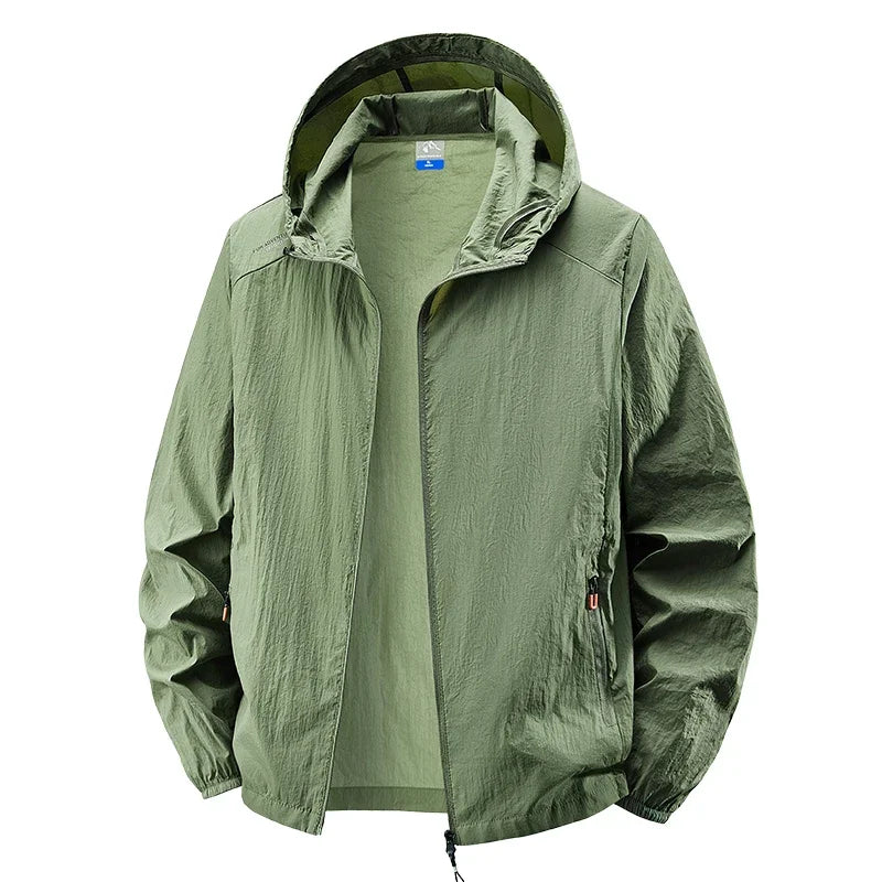 Veste coupe-vent à capuche pour homme - Protection estivale ultra fine