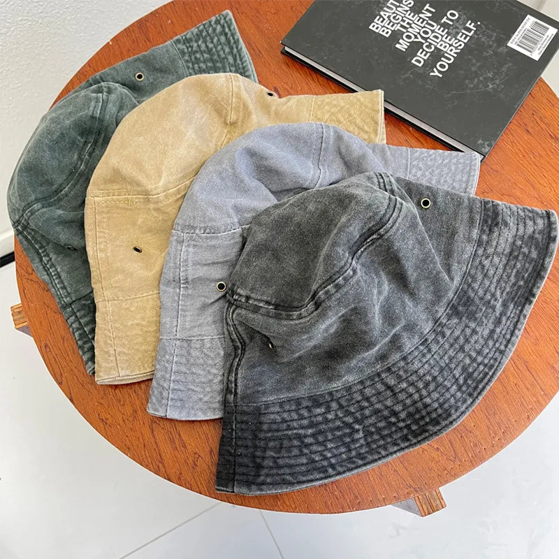 Chapeaux bob en denim délavé – Casquette pour homme avec protection UPF