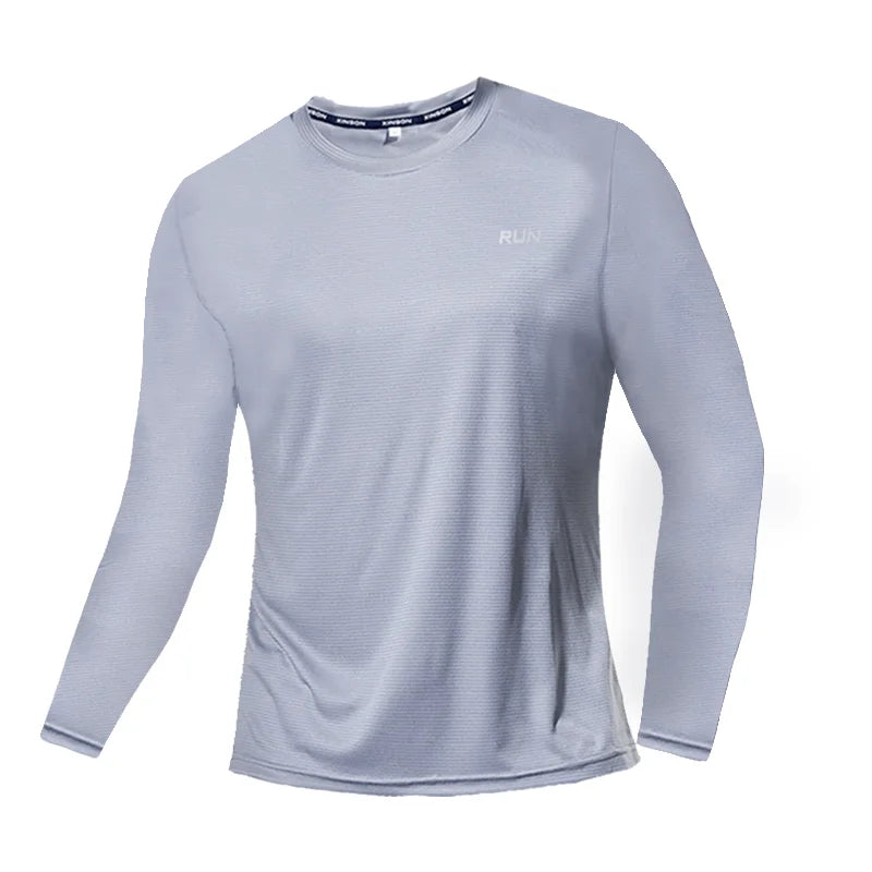 T-shirt de sport à manches longues en soie glacée à séchage rapide et rafraîchissant