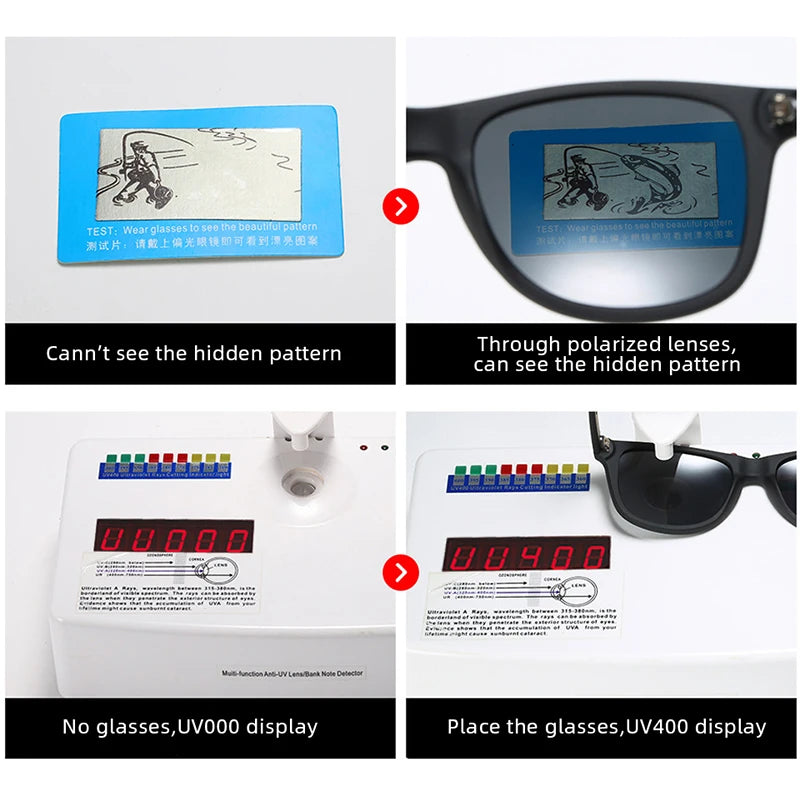Lunettes de soleil polarisées carrées classiques pour homme - Mode rétro été