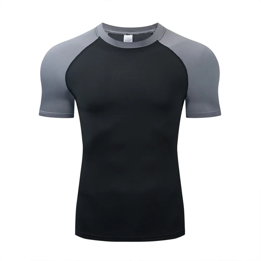 T-shirt de sport à compression – Haut de course moulant et respirant pour homme
