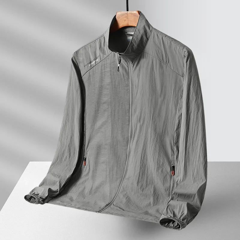 Coupe-vent léger en soie glacée pour homme, protection solaire d'été