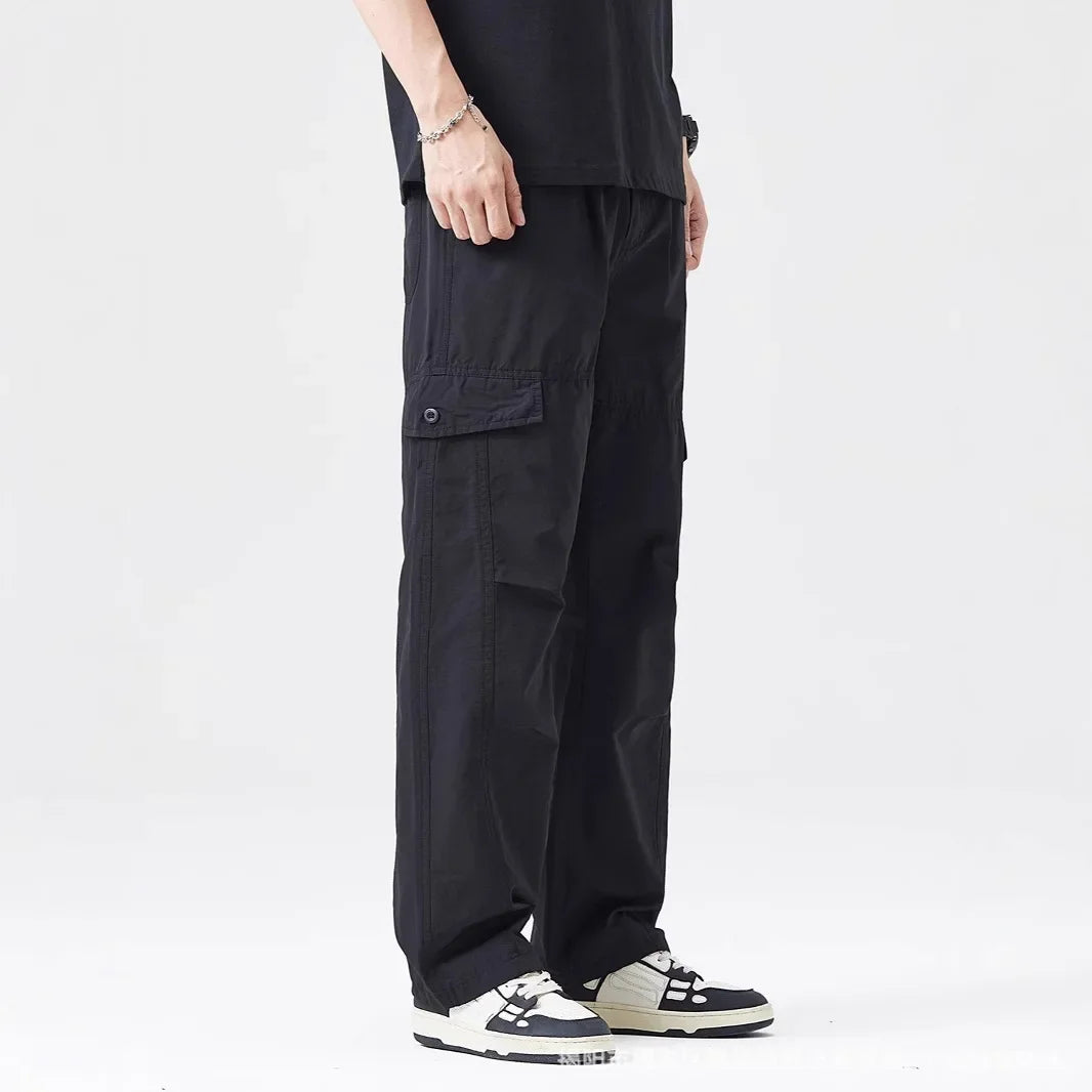 Pantalon cargo ample et respirant à coupe droite - idéal pour un usage quotidien