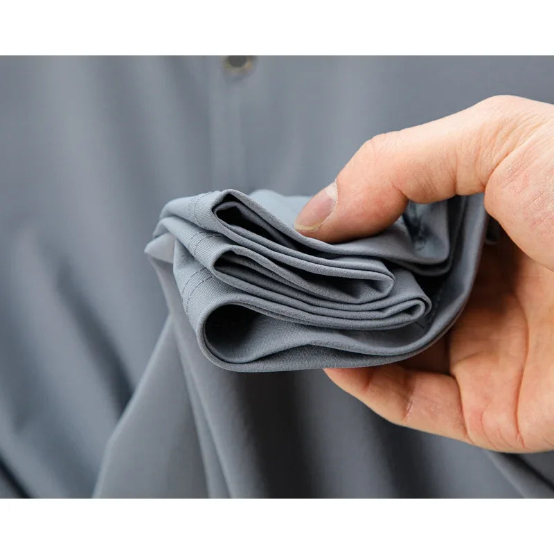 Polo à manches courtes et revers texturés – Haut décontracté d'été pour homme