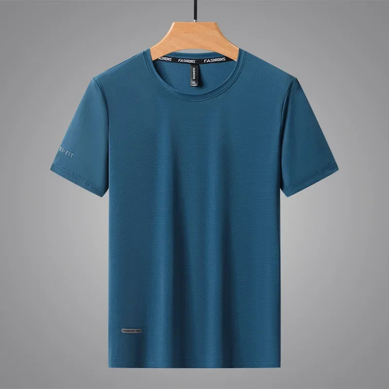 T-shirt de sport léger en maille de soie glacée à séchage rapide, grande taille