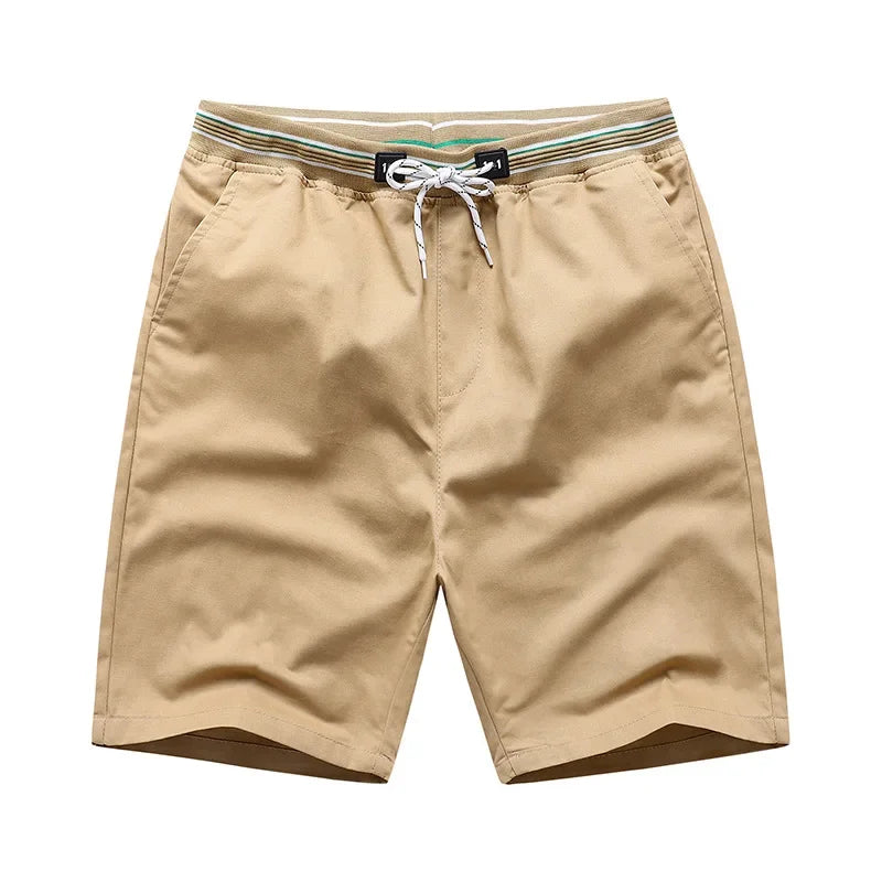 Coton léger taille élastique short bermuda – Coupe ample pour homme