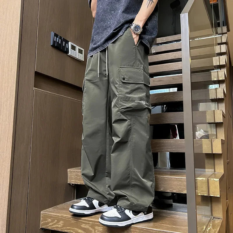 Pantalon cargo coupe droite style parachutiste pour vêtements de travail d'extérieur