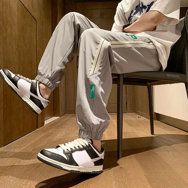 Pantalon de survêtement droit à rayures - Pantalon léger pour homme