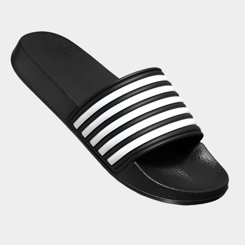 Claquettes de piscine antidérapantes à rayures, idéales pour l'été et la plage