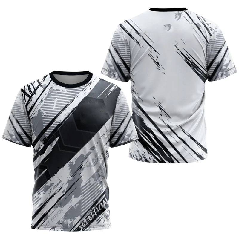 T-shirt de sport à séchage rapide avec motifs dégradés 3D pour homme