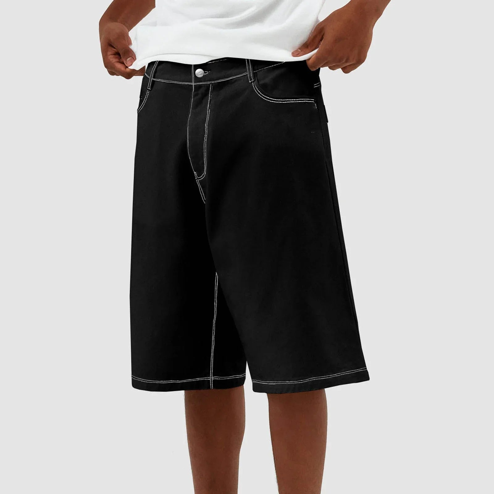 Jorts ample et décontracté pour homme - Jean large shorts