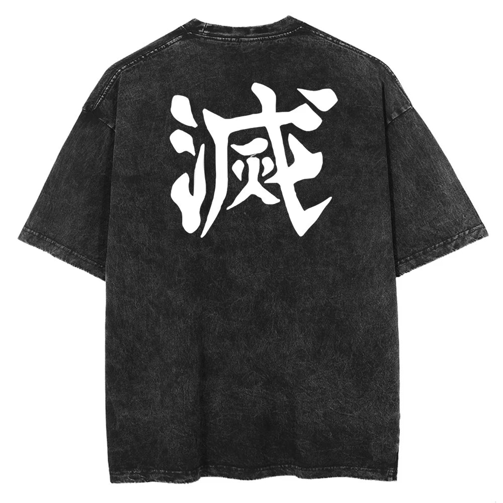 T-shirt graphique surdimensionné pour homme - Style manga vintage