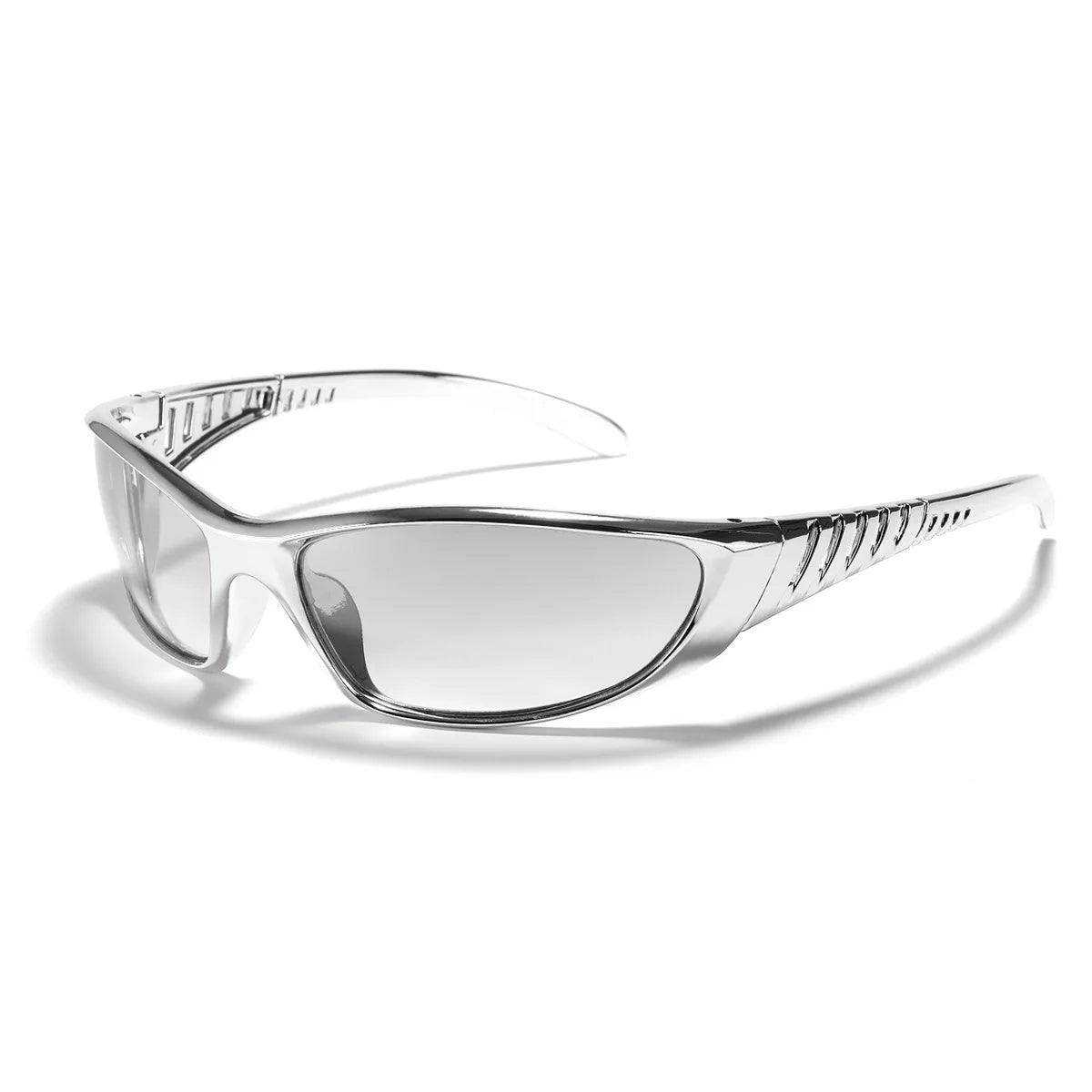 Lunettes de soleil futuristes enveloppantes et techniques avec design creux