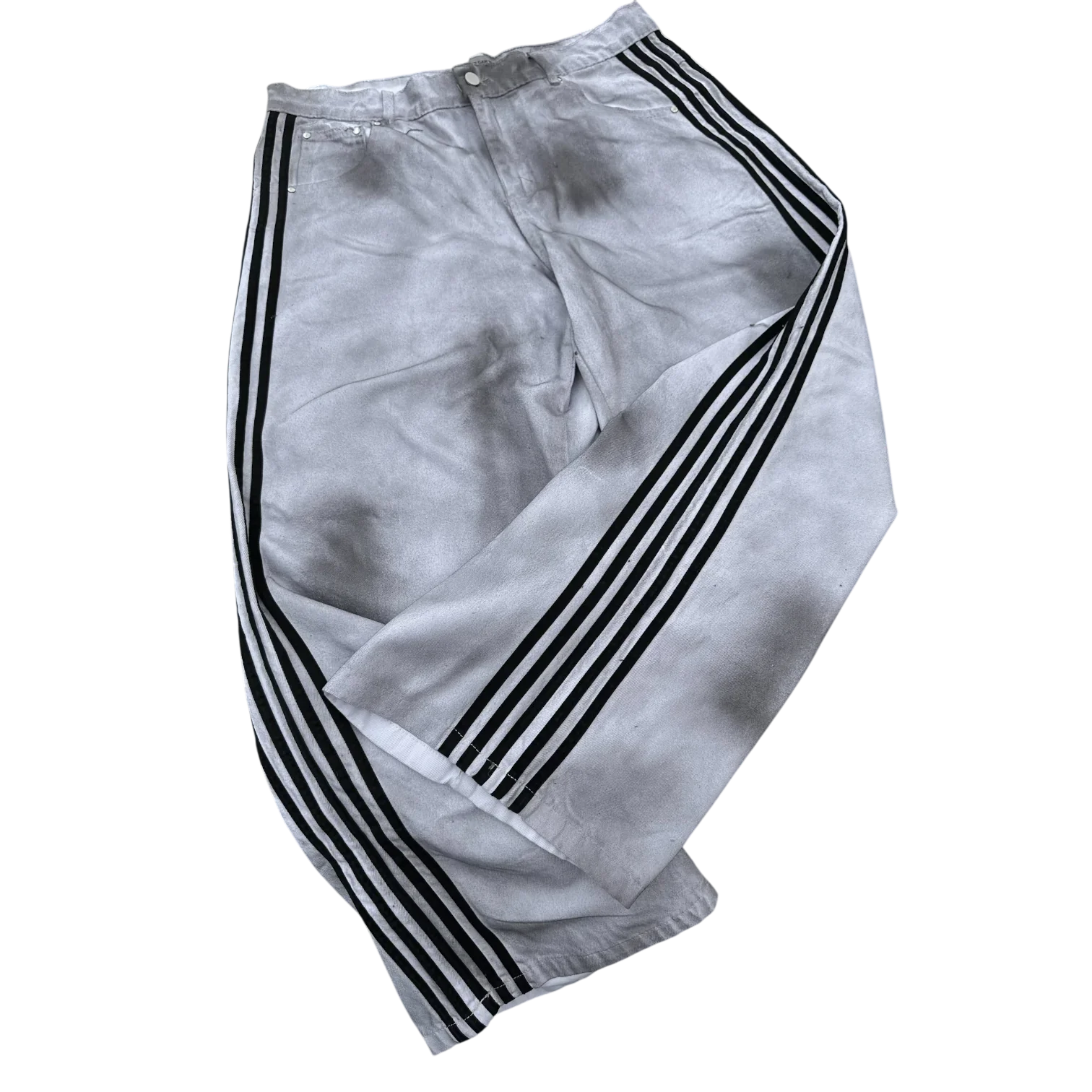 Pantalon ample en jean rayé pour homme – Streetwear été Y2K