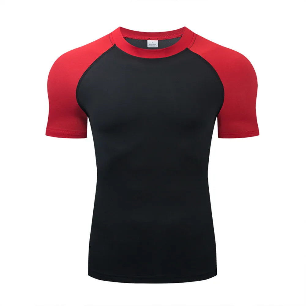 T-shirt de sport à compression – Haut de course moulant et respirant pour homme